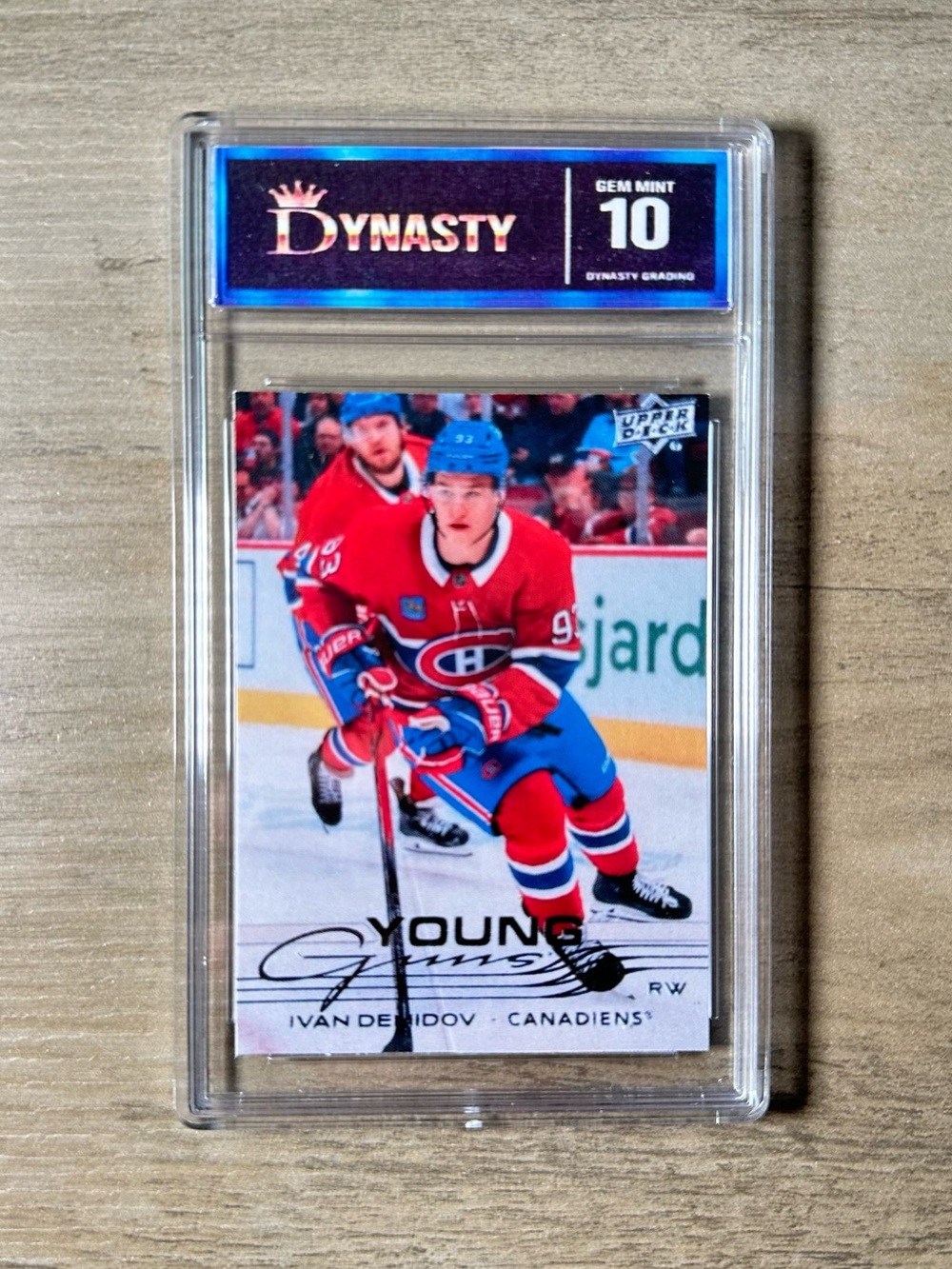 Ivan Demidov Rookie Gem Mint 10 2025 Upper Deck Young Guns #205 Novelty Card.